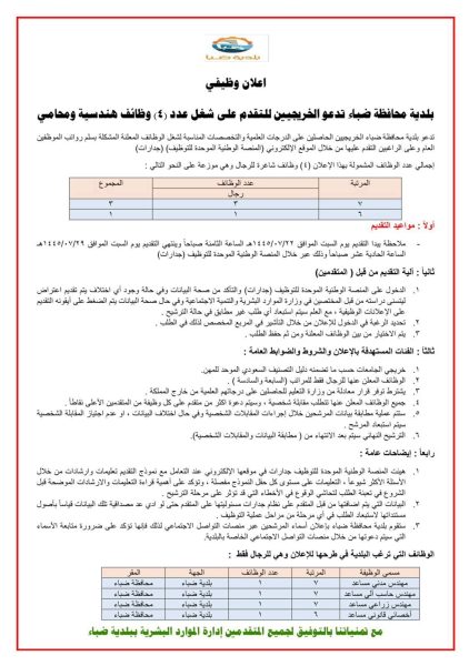 إعلان بلدية محافظة ضباء (أمانة منطقة تبوك)